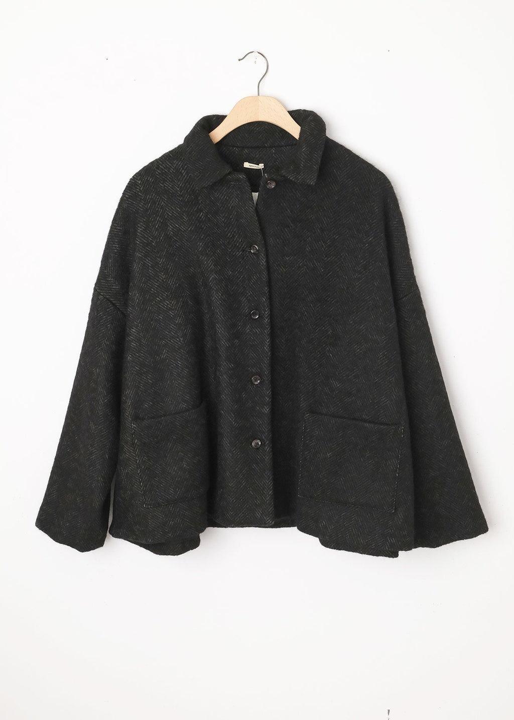 Herringbone Patch Pocket Coat Graphite