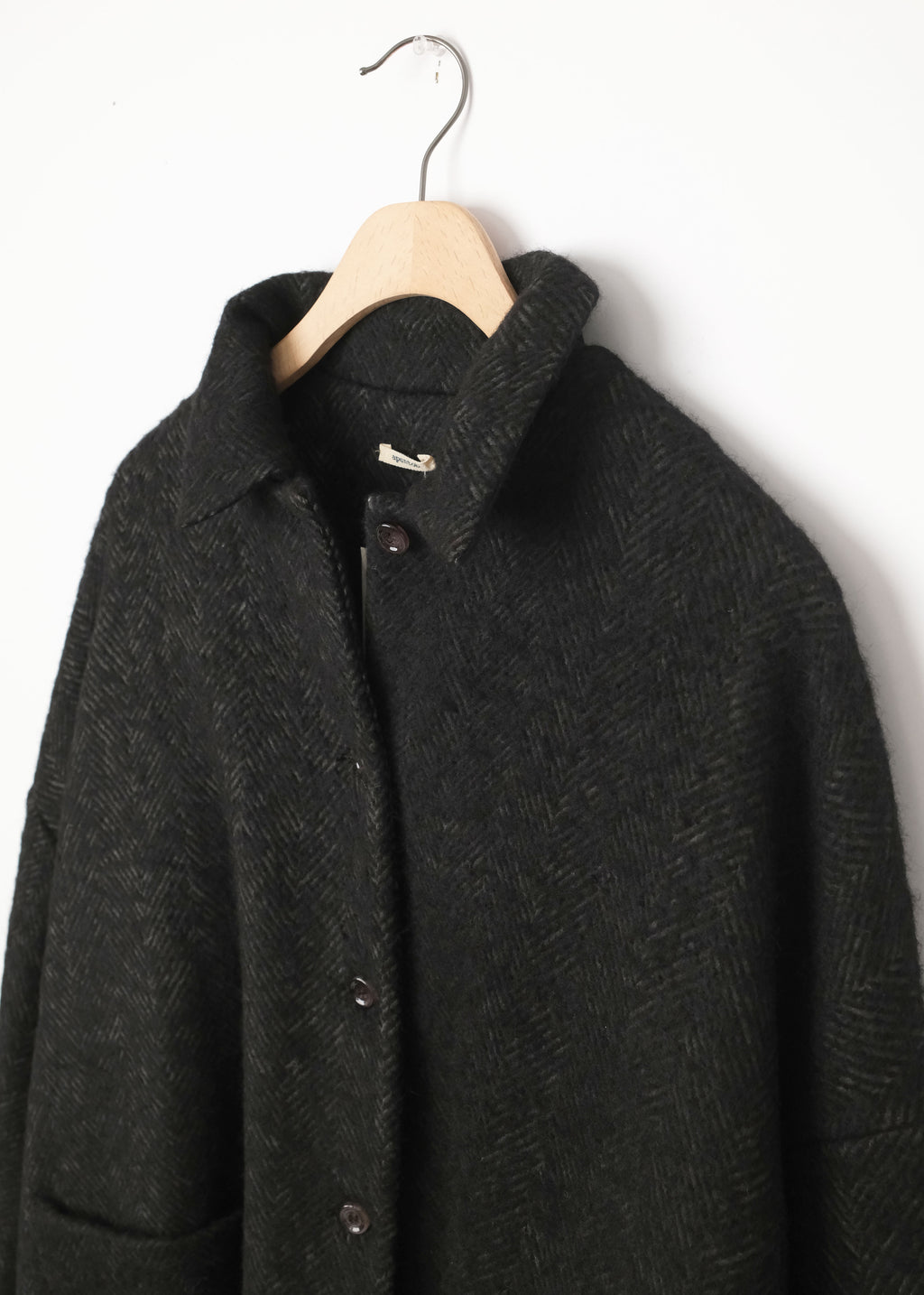 Herringbone Patch Pocket Coat Graphite