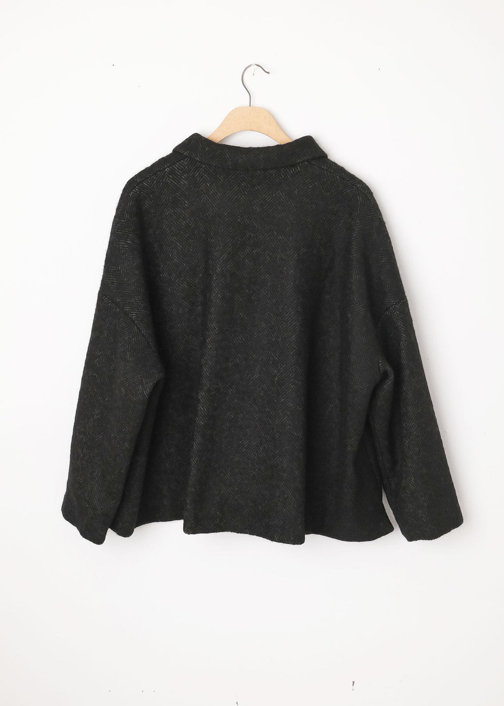 Herringbone Patch Pocket Coat Graphite