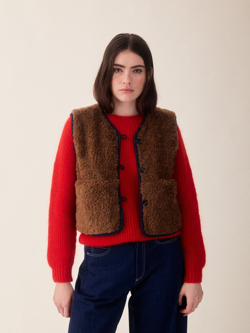 Aida Vest Brown