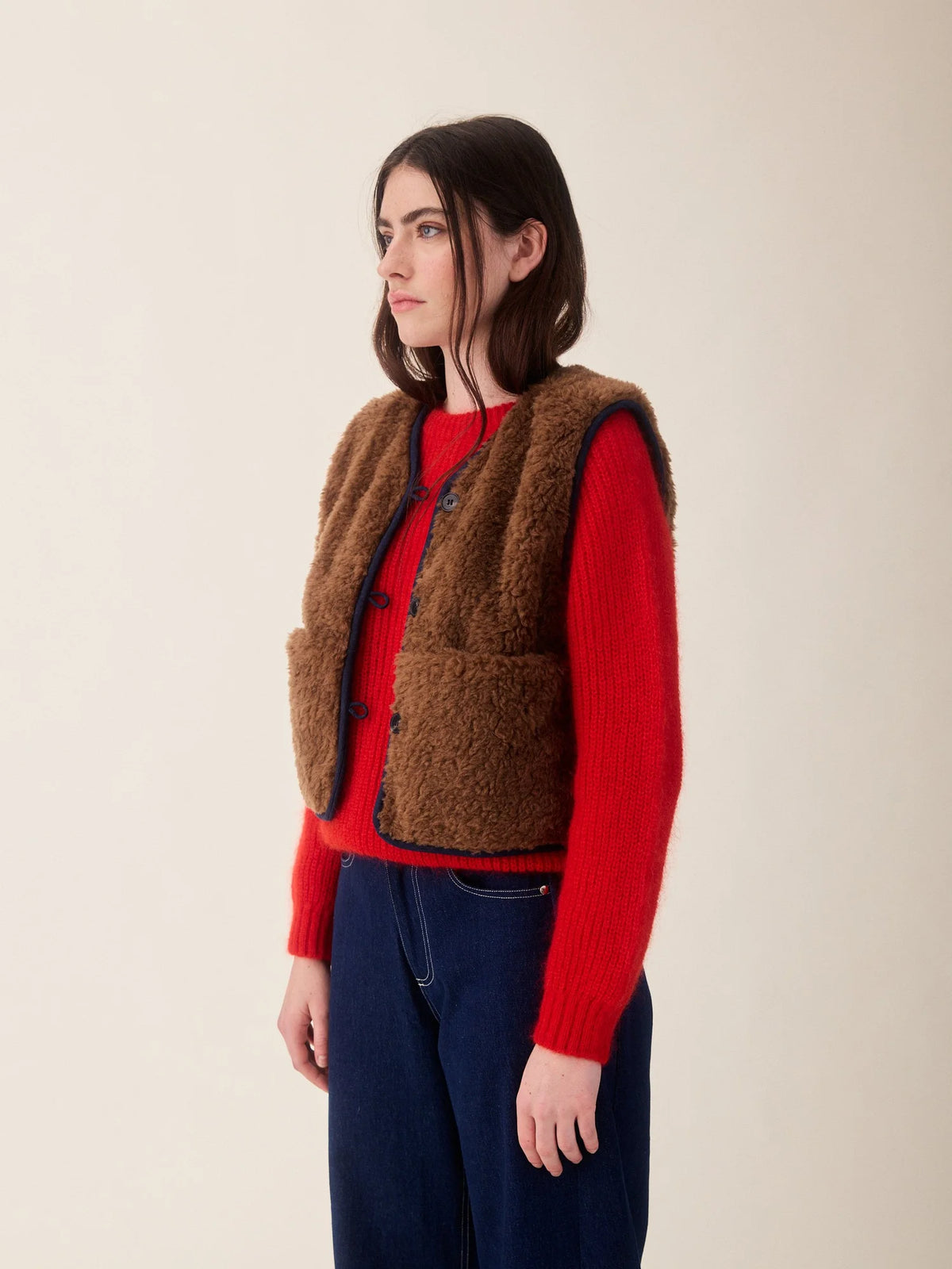 Aida Vest Brown