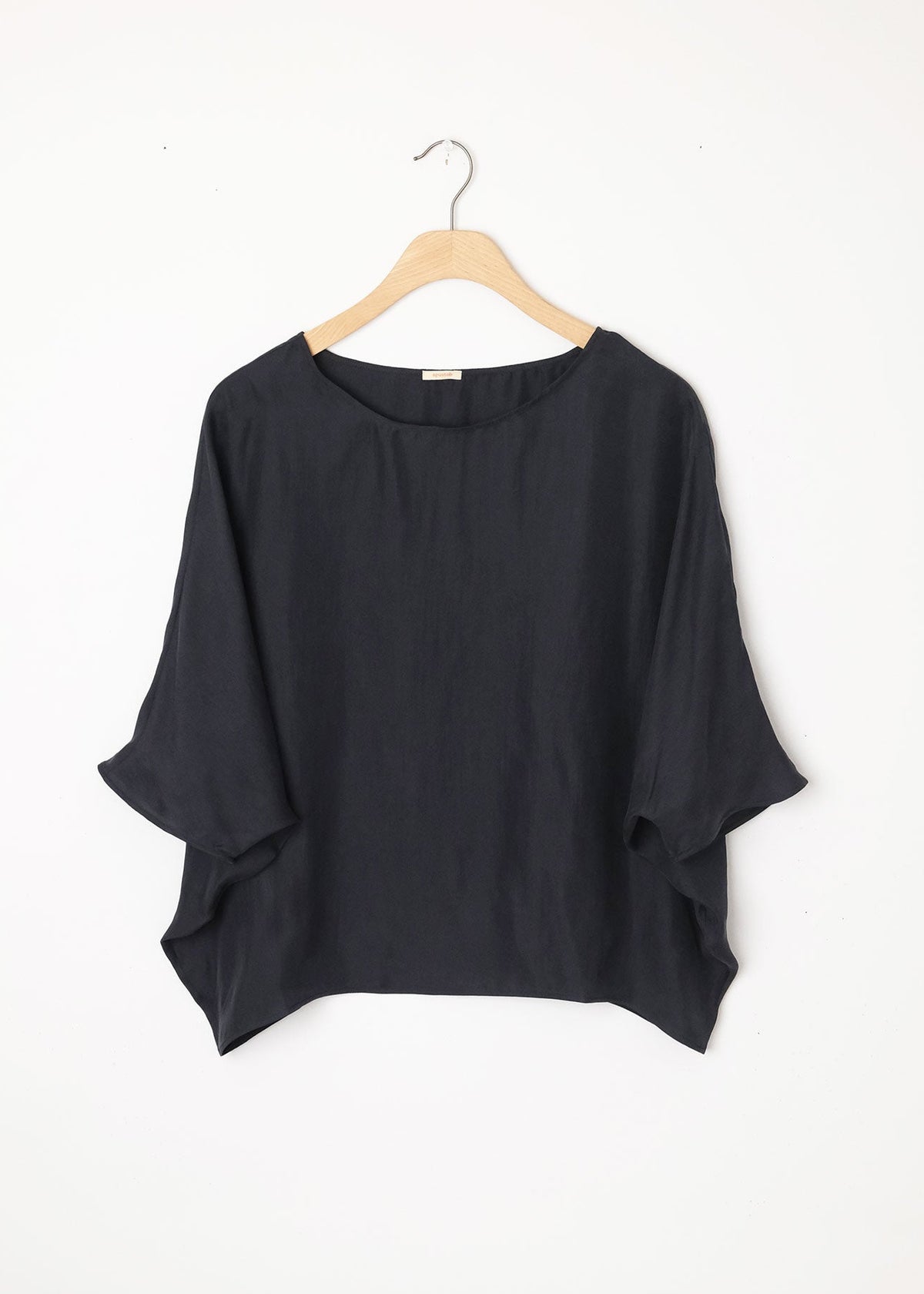 Bat Wing Silk Blue Top