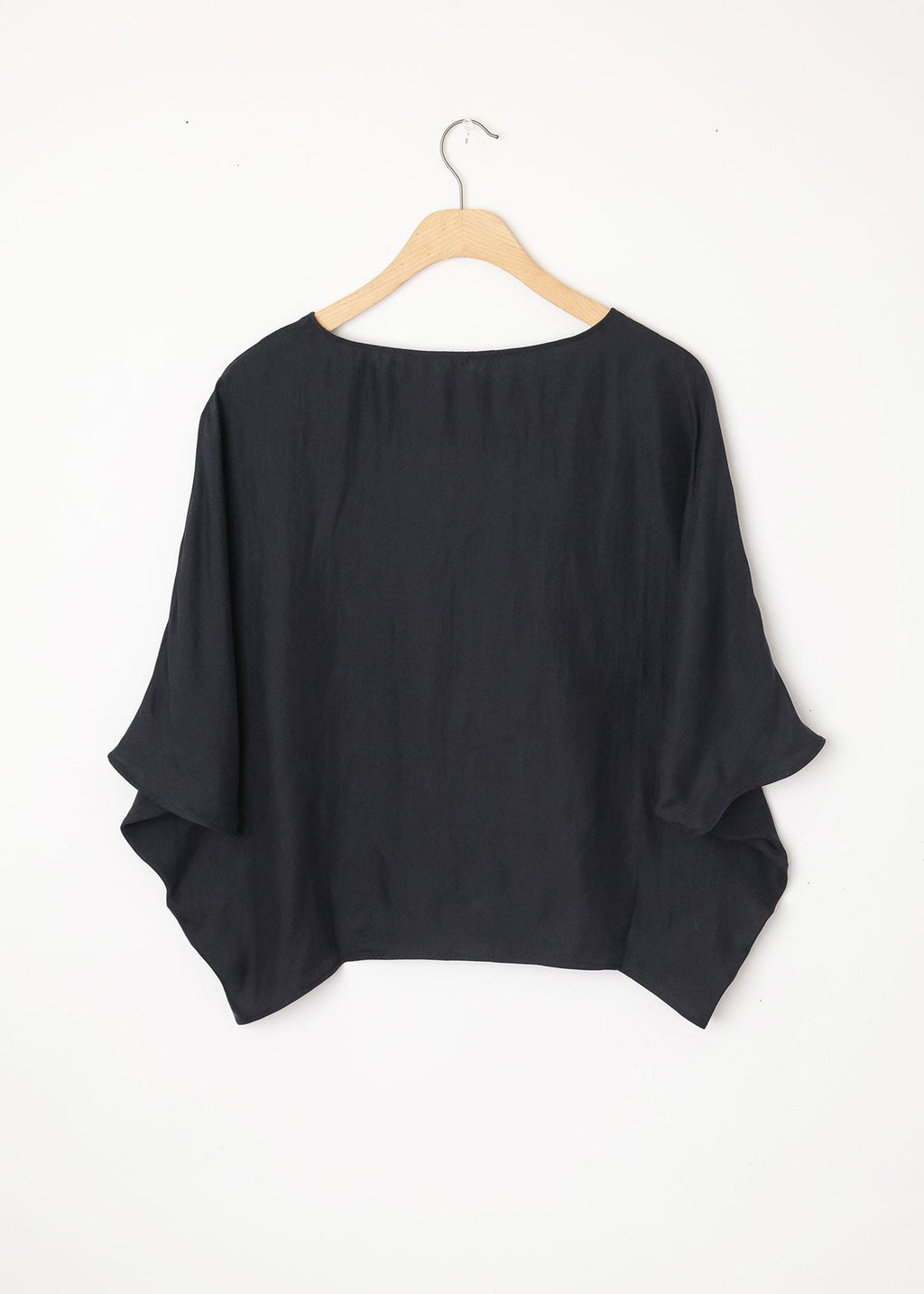 Bat Wing Silk Blue Top