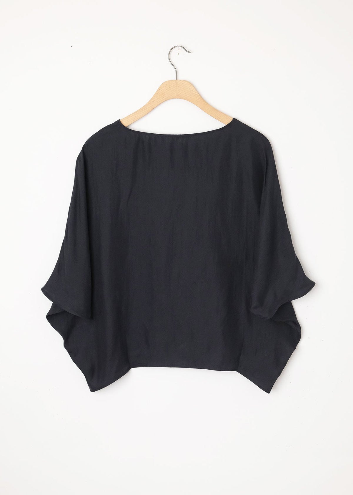 Bat Wing Silk Blue Top