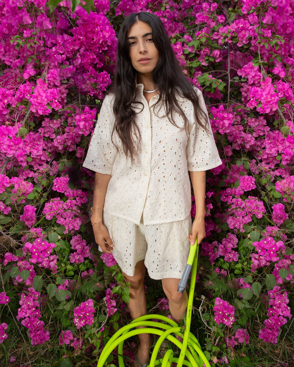 Sisal Shirt Ecru Flower