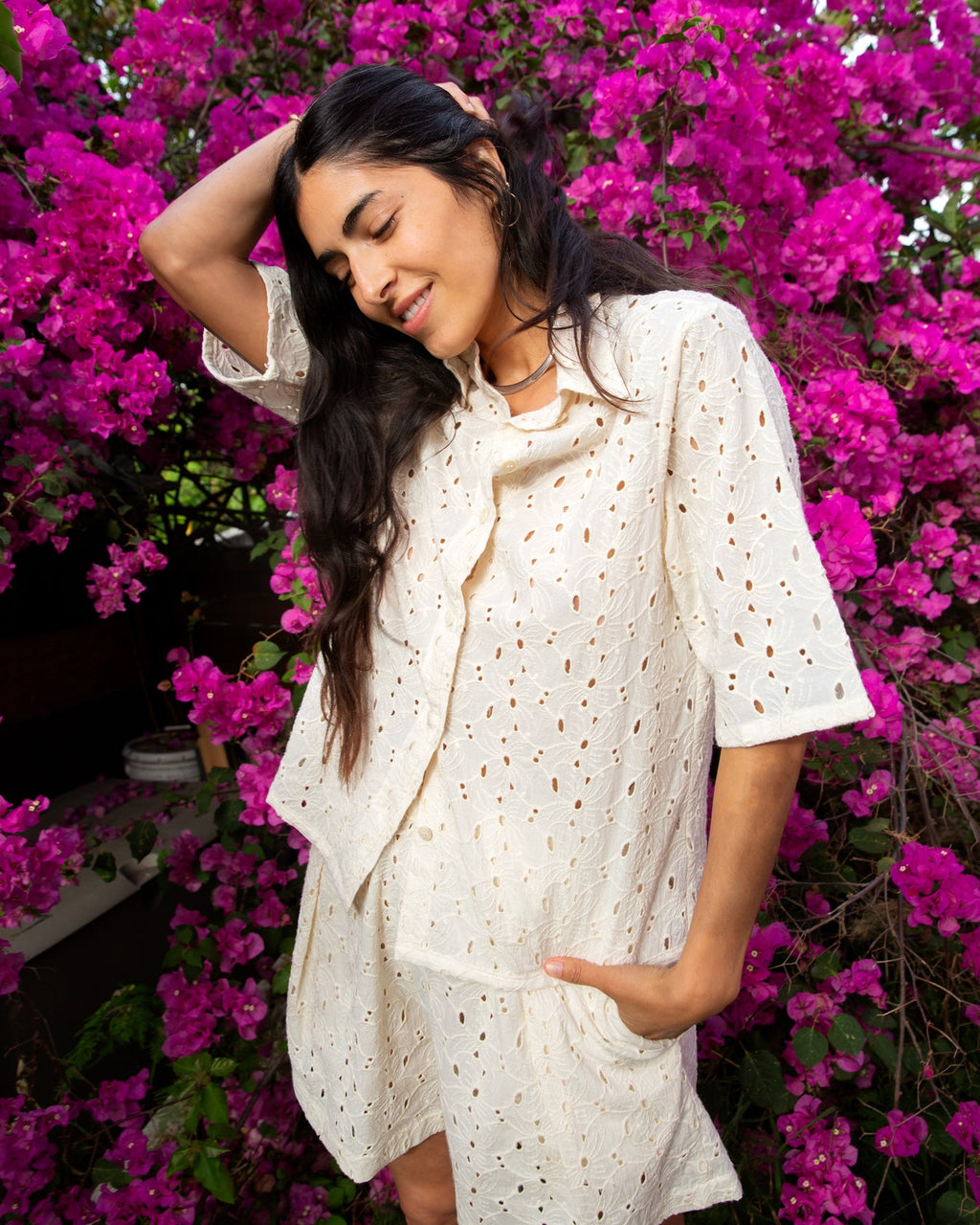 Sisal Shirt Ecru Flower