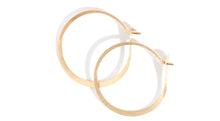 Load image into Gallery viewer, Medium Forged Round Hoops 14k

