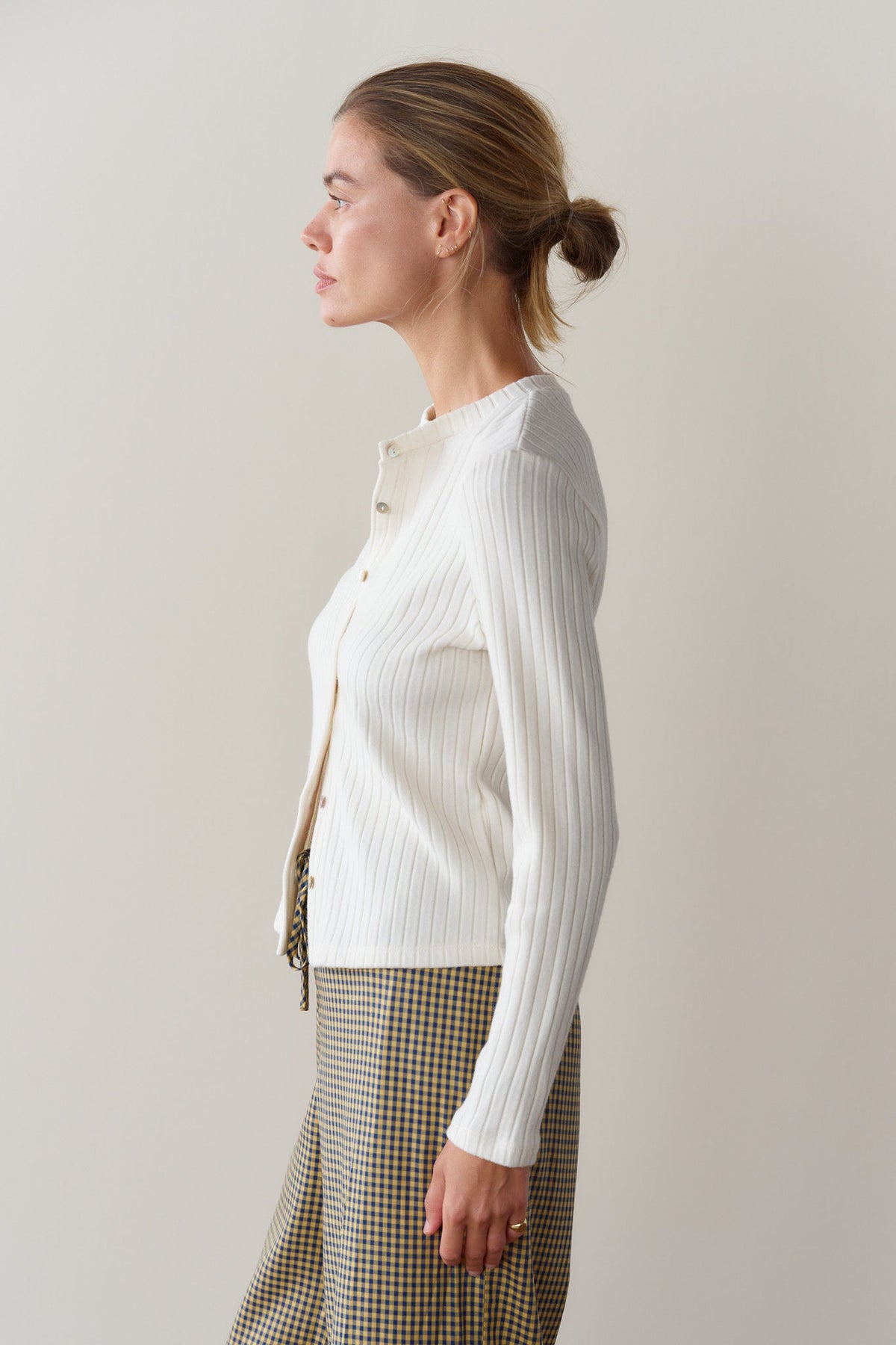 Sweater Rib Cardi Creme