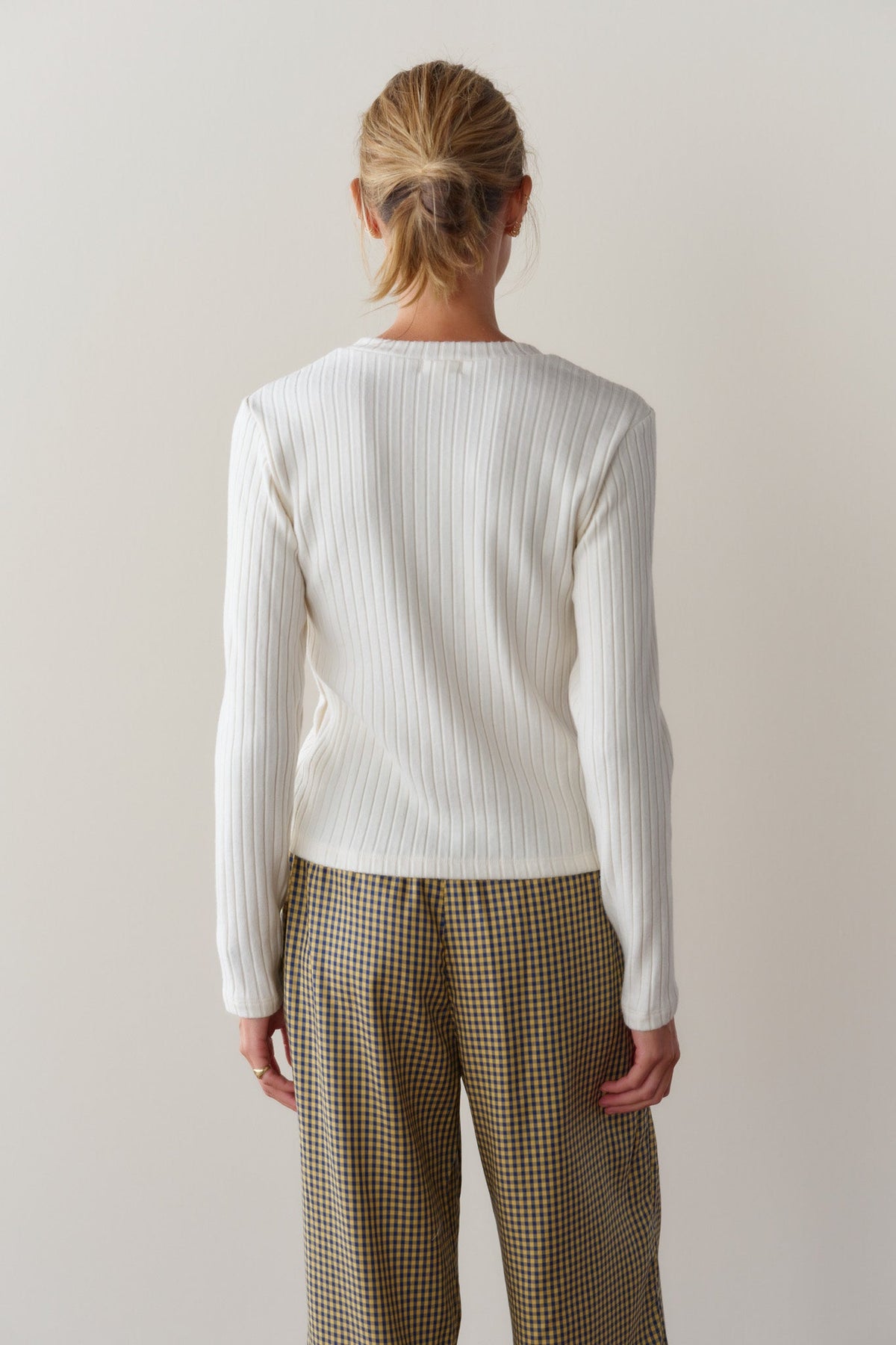 Sweater Rib Cardi Creme