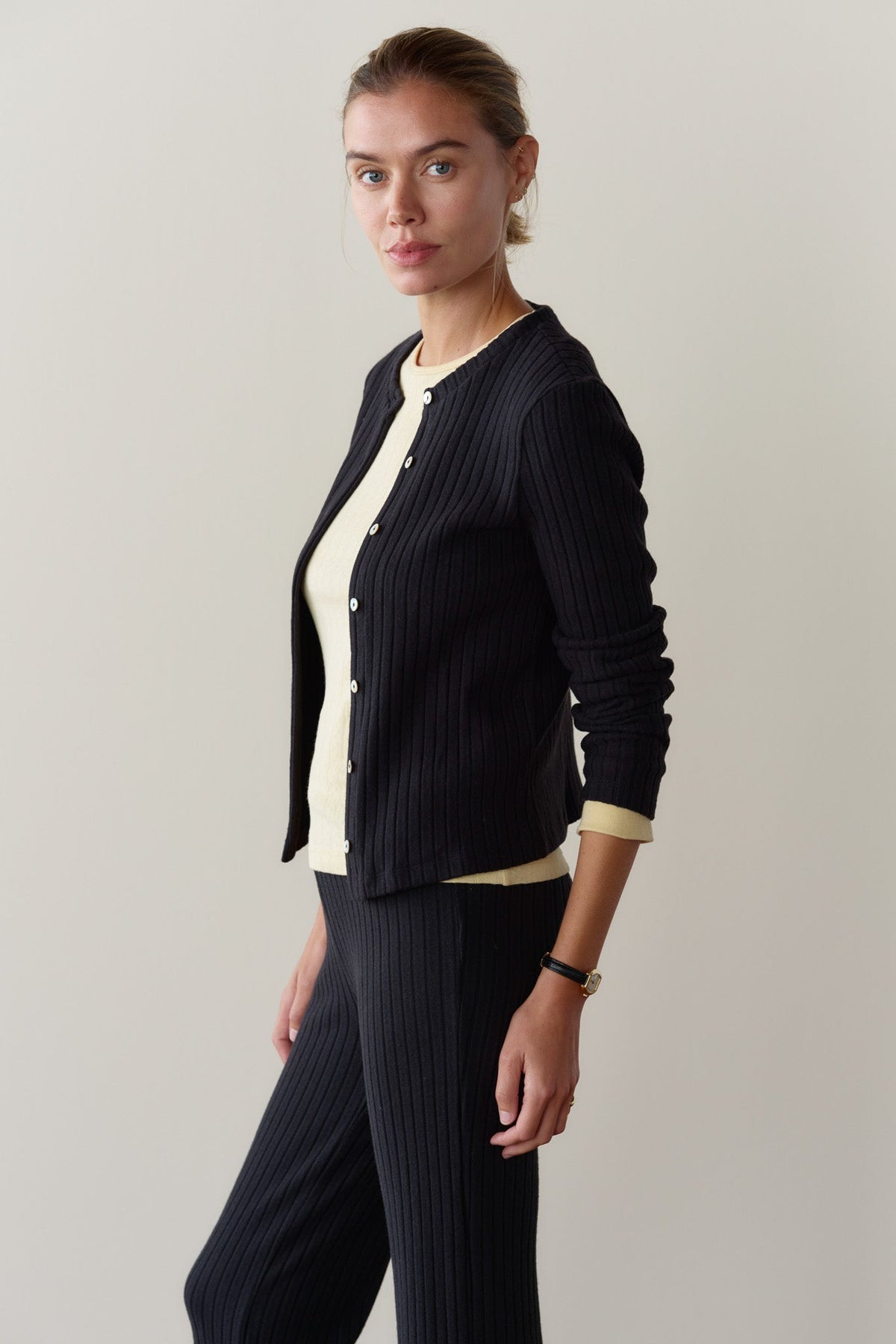 The Sweater Rib Cardi Jet