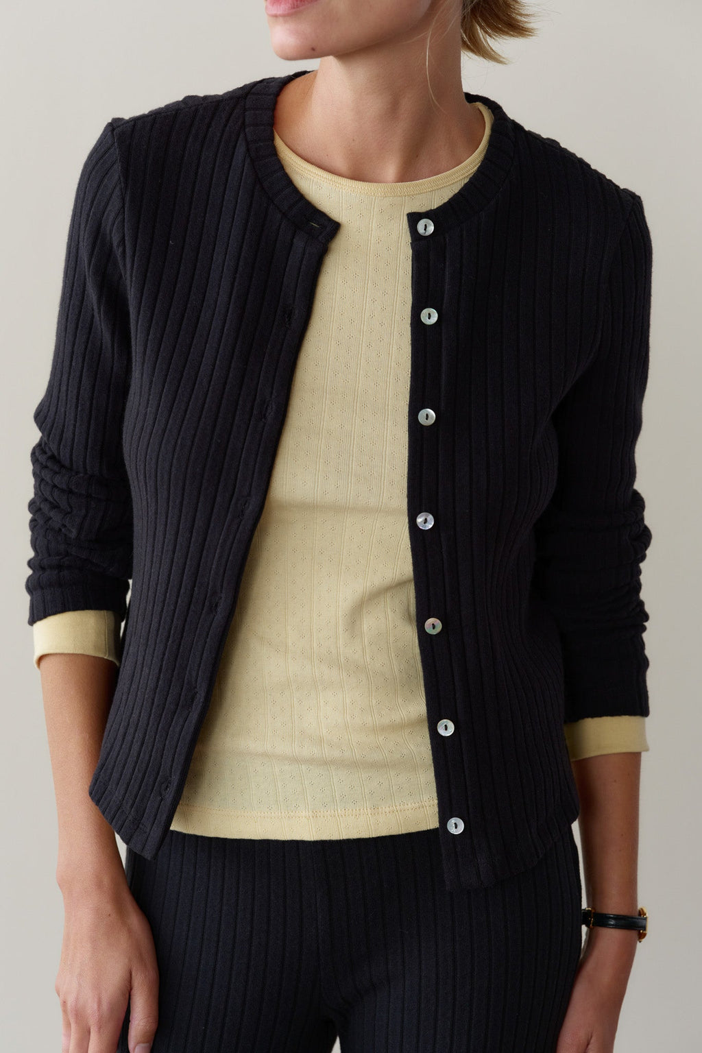 The Sweater Rib Cardi Jet