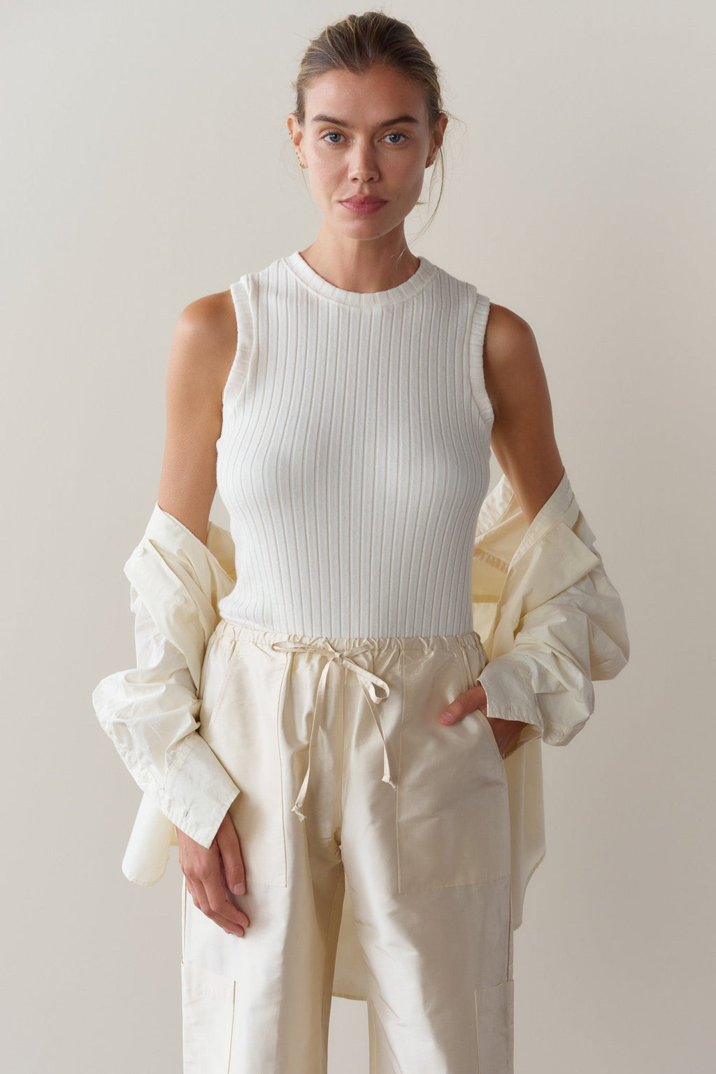 Sweater Rib Shell Creme