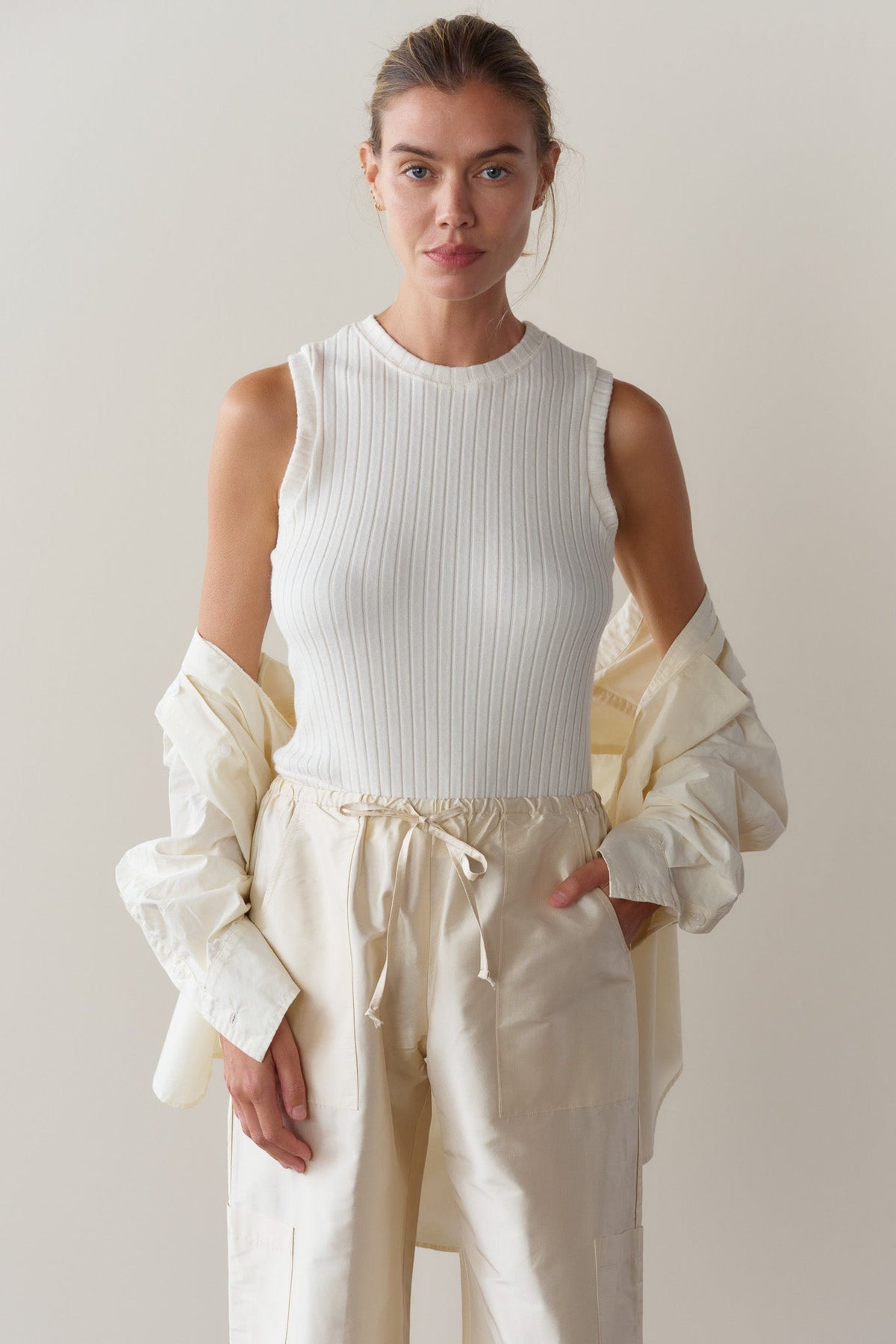 Sweater Rib Shell Creme