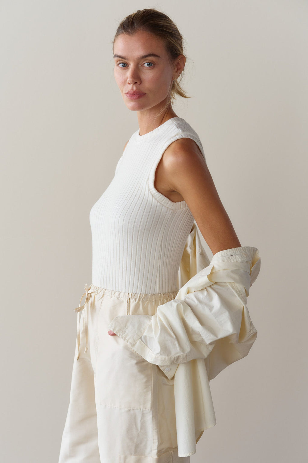 Sweater Rib Shell Creme