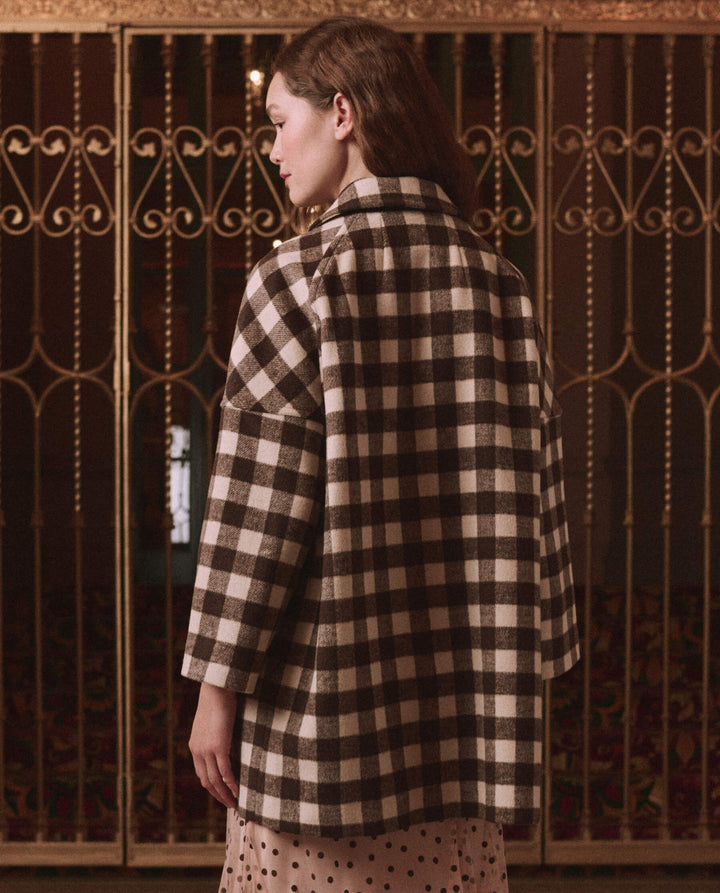 Car Coat Chocolate/Cream Check