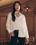 Ruffle Neck Shirt White
