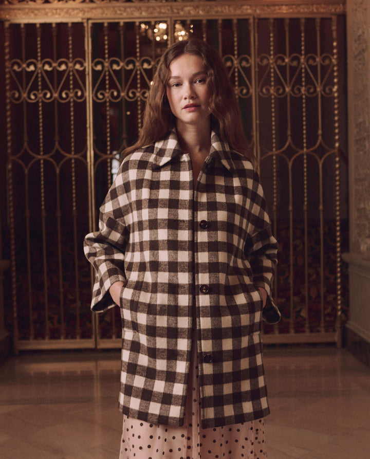Car Coat Chocolate/Cream Check