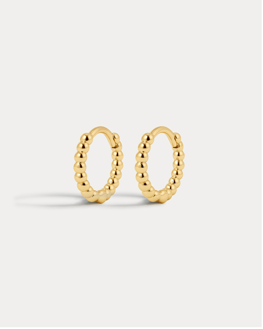Mini Continuous Beaded Huggies - Gold