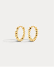 Load image into Gallery viewer, Mini Continuous Beaded Huggies - Gold
