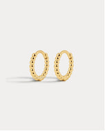 Mini Continuous Beaded Huggies - Gold