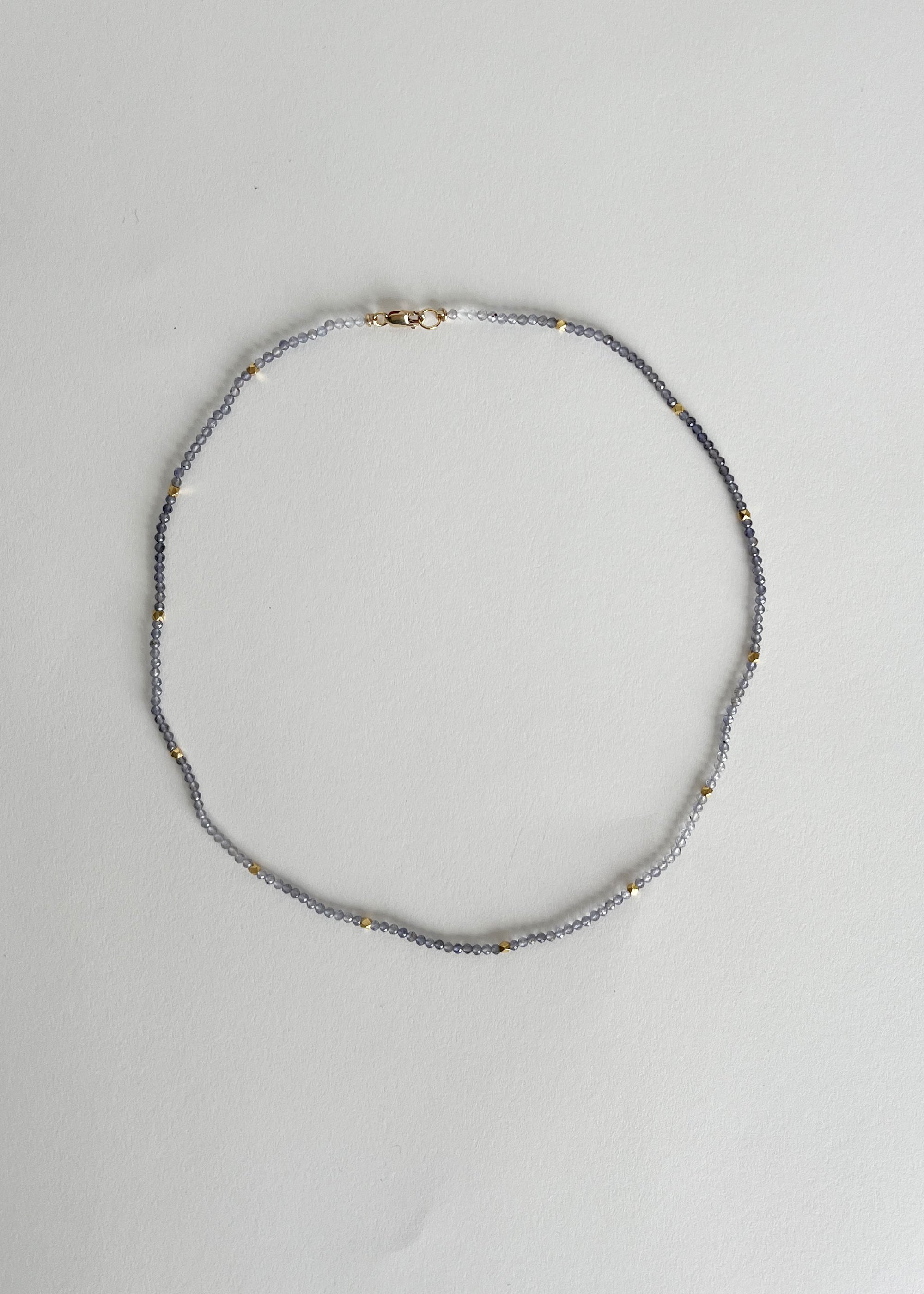 Grey Iolite and GV beads Necklace