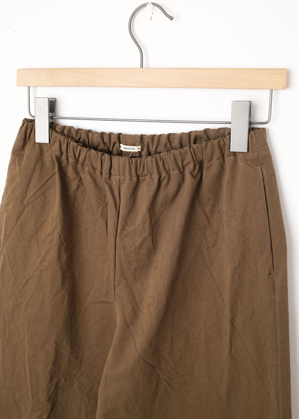 Crinkle Cropped Trousers Military