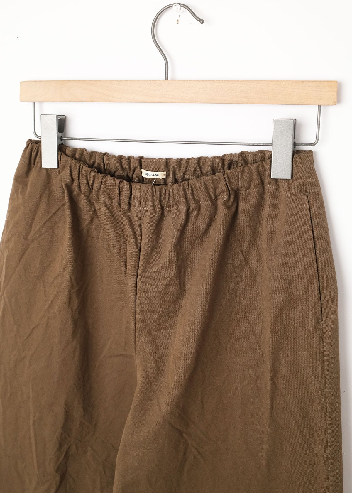 Crinkle Cropped Trousers Military