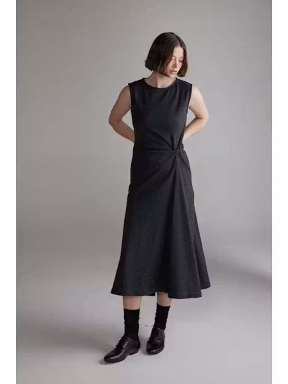 Twist Dress Charcoal