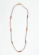 Seed Bead Gold Vermeil and Pinkquartz Beads Necklace