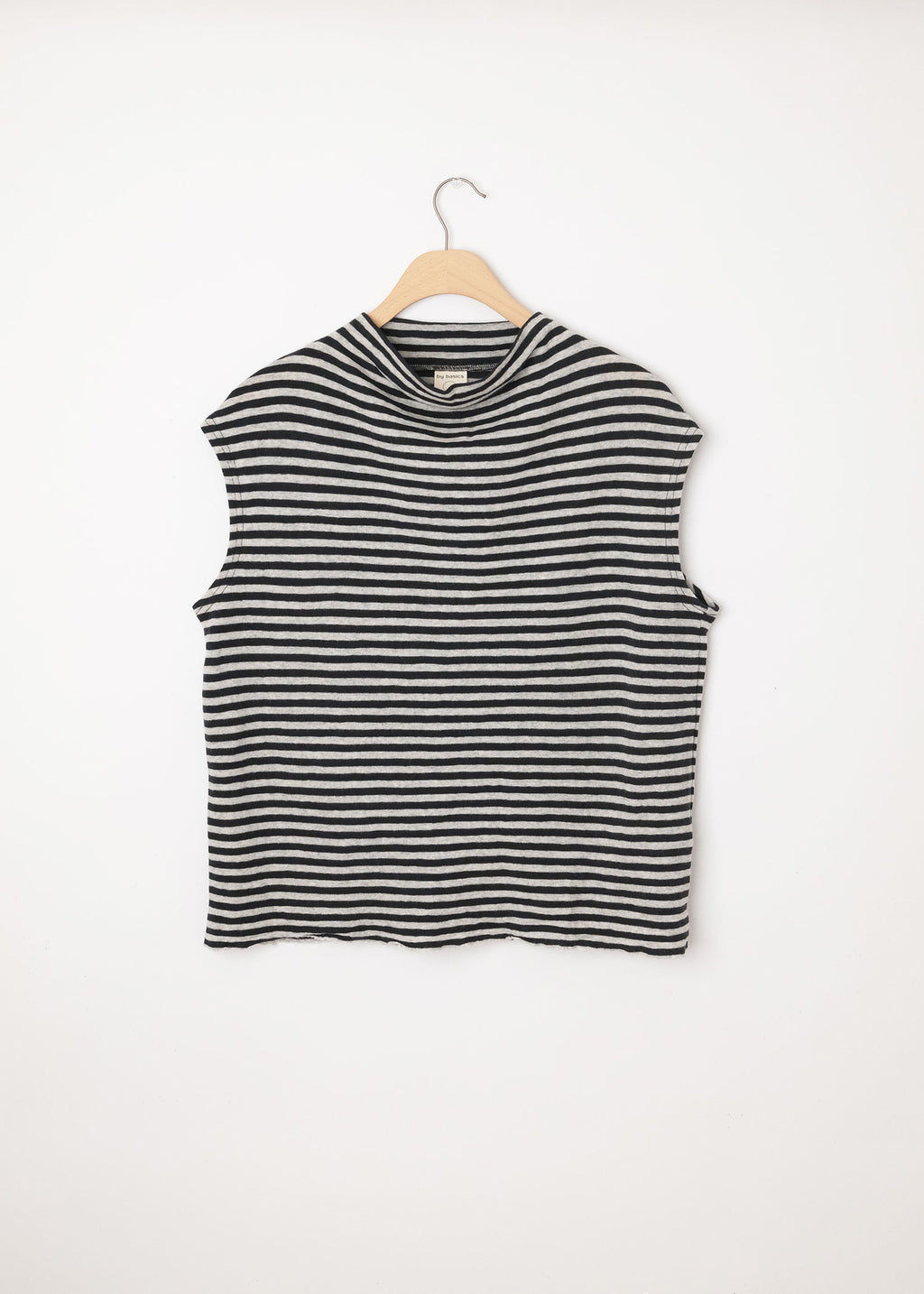 Vest Drape Neck Caviar/Dawn Grey
