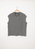 Vest Drape Neck Caviar/Dawn Grey