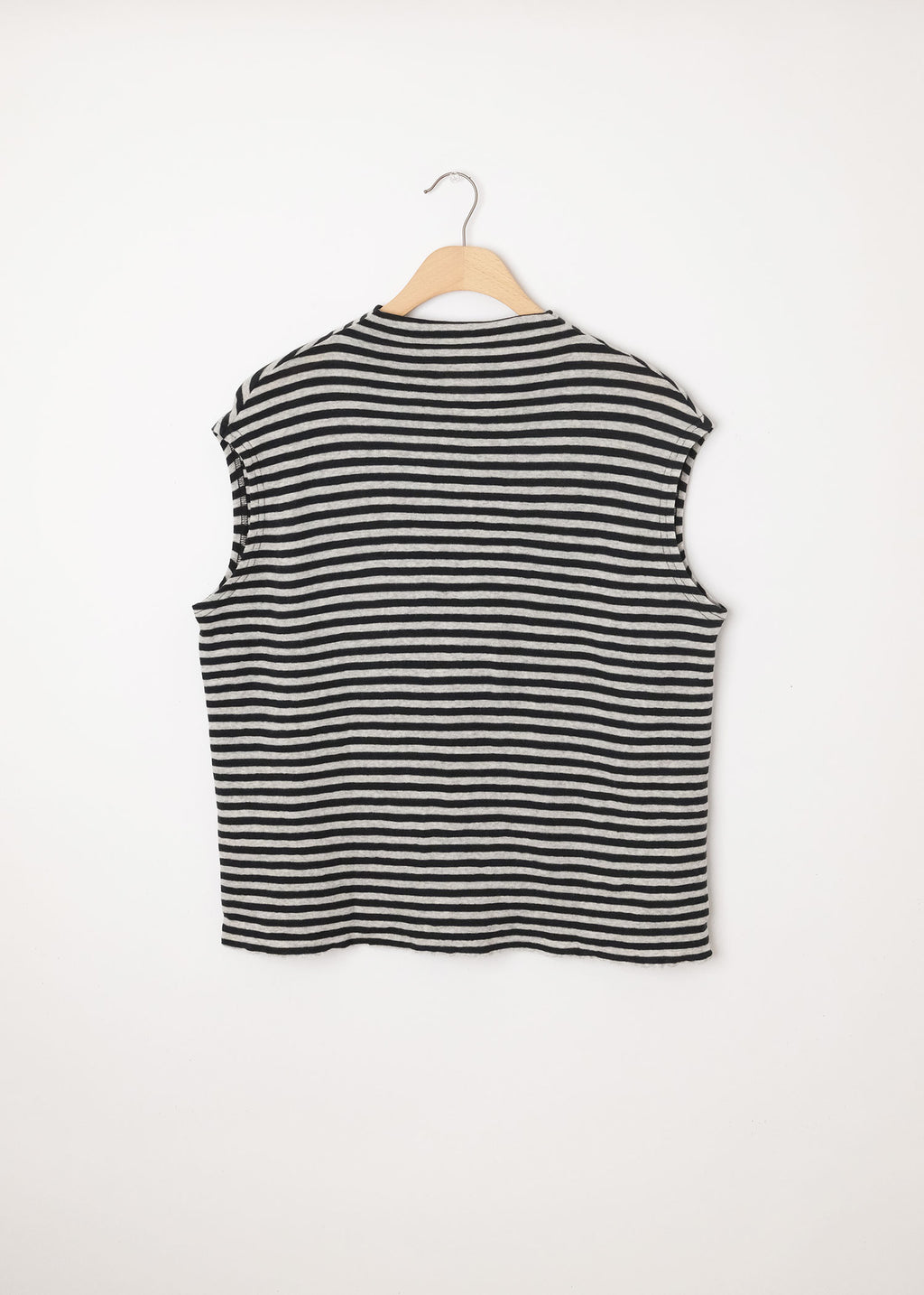 Vest Drape Neck Caviar/Dawn Grey