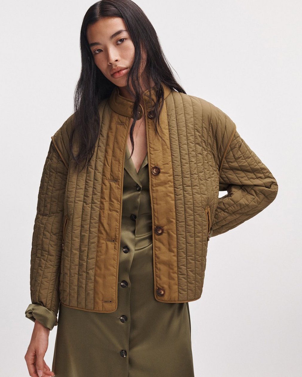 Vito Liner Jacket in Dk Olive