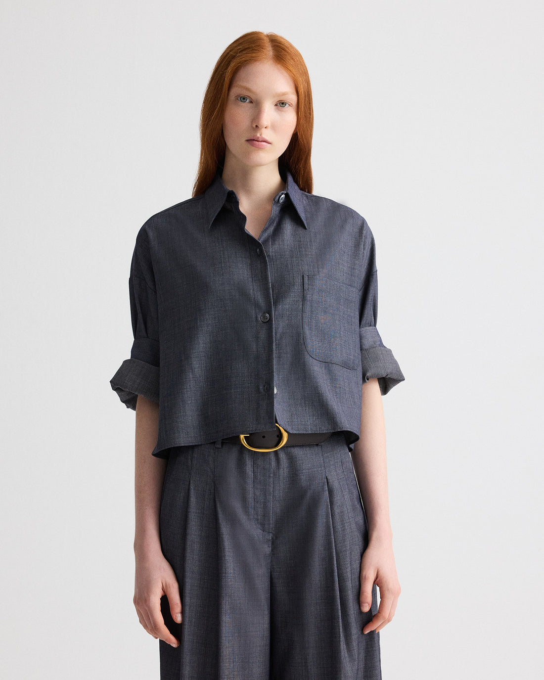 Next Ex Cropped Button Down Shirt