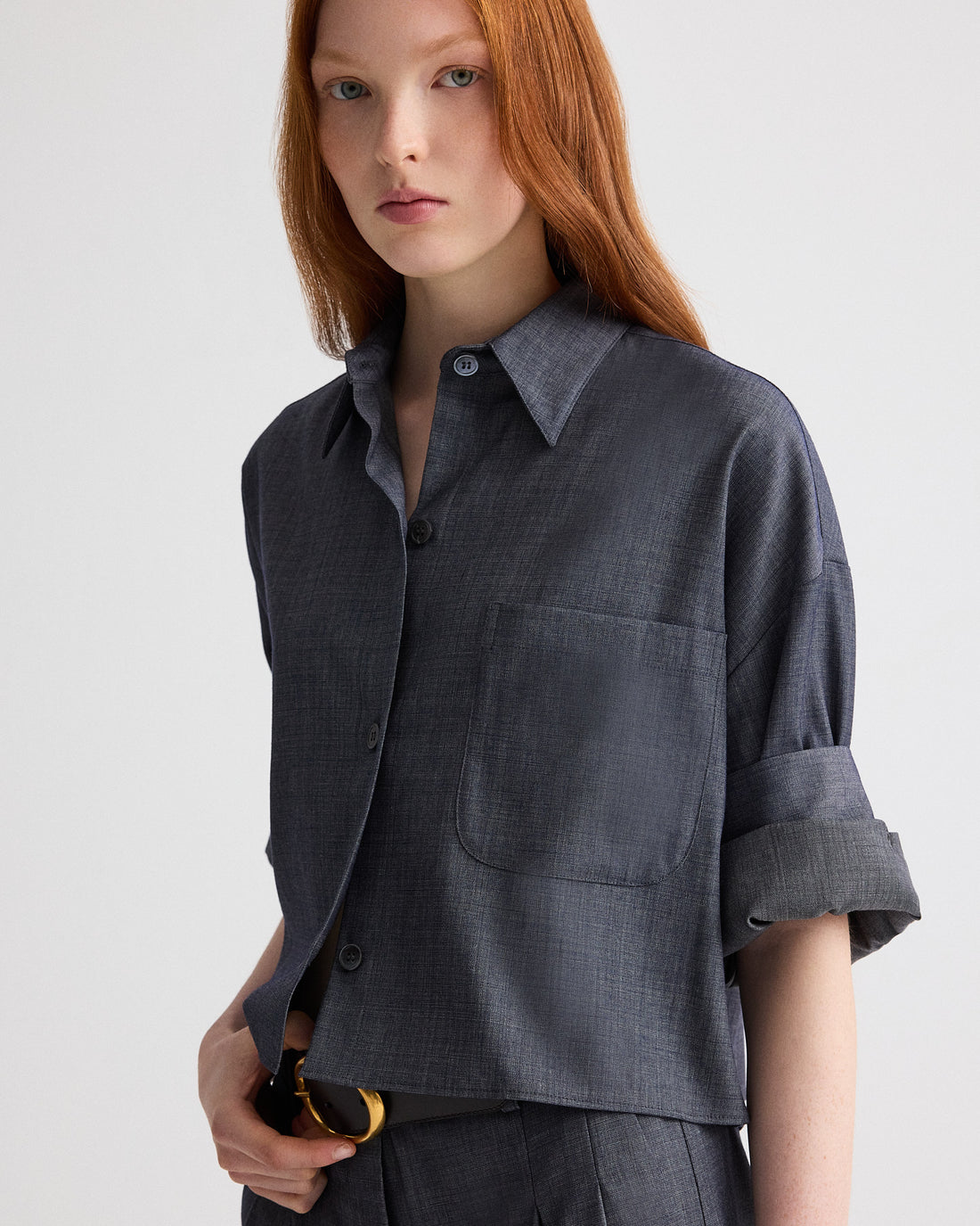 Next Ex Cropped Button Down Shirt
