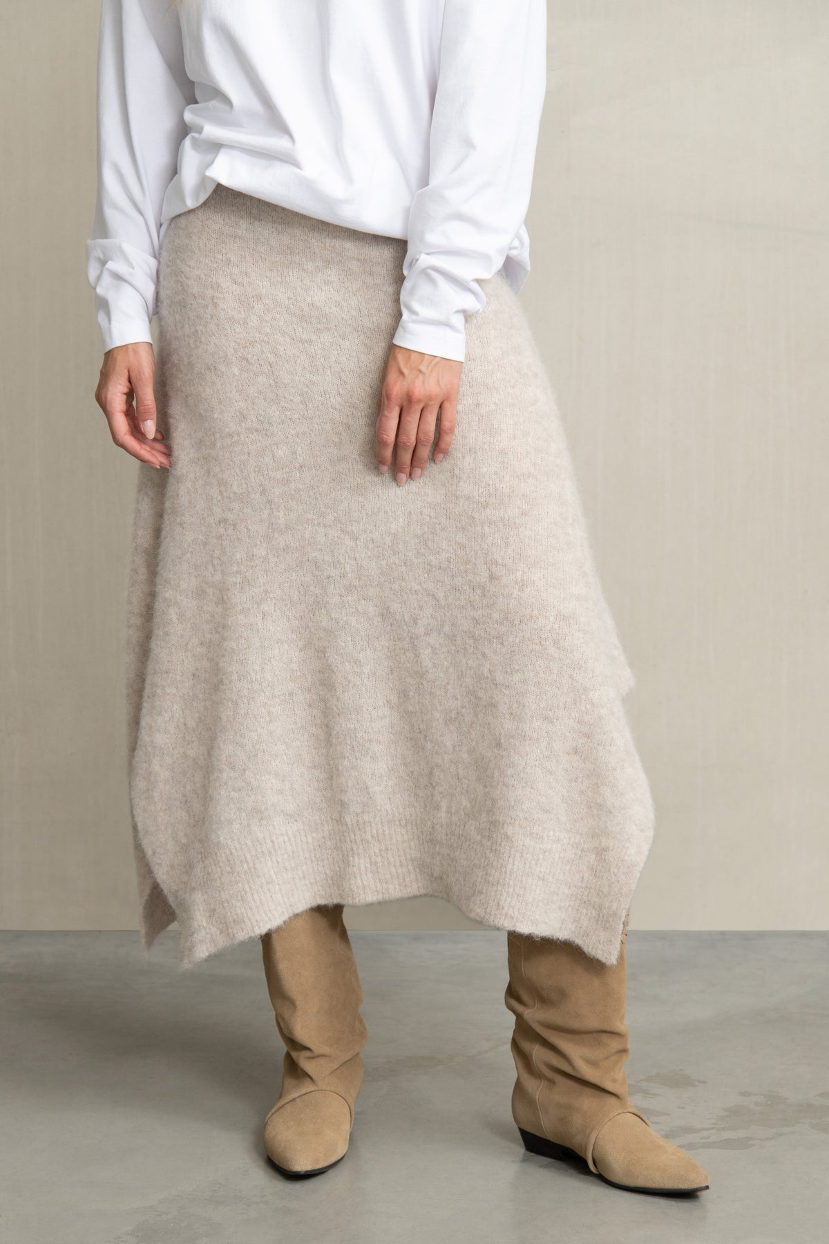 Abel Knit Skirt Beige Melange
