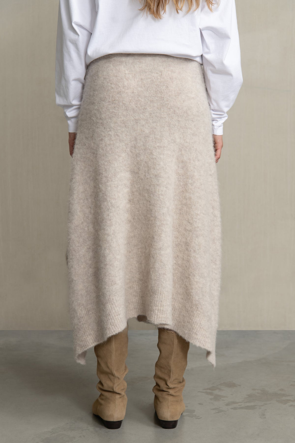 Abel Knit Skirt Beige Melange