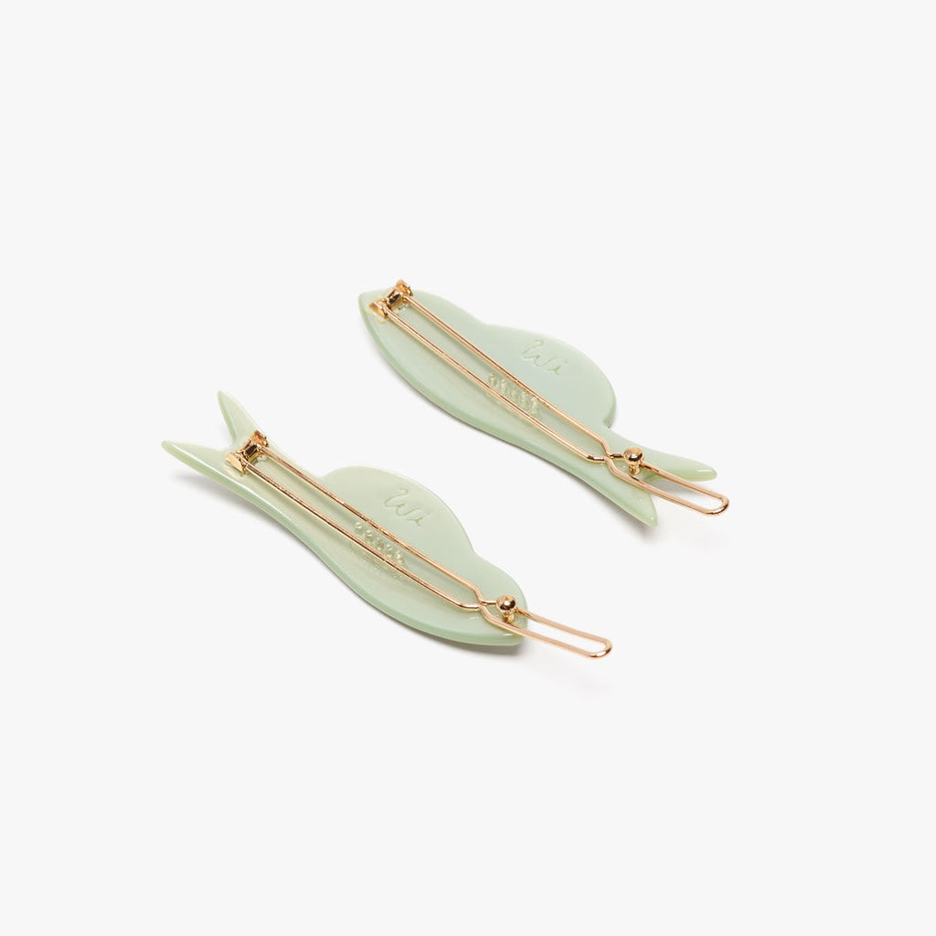 Jade Fish Barrette Set Green