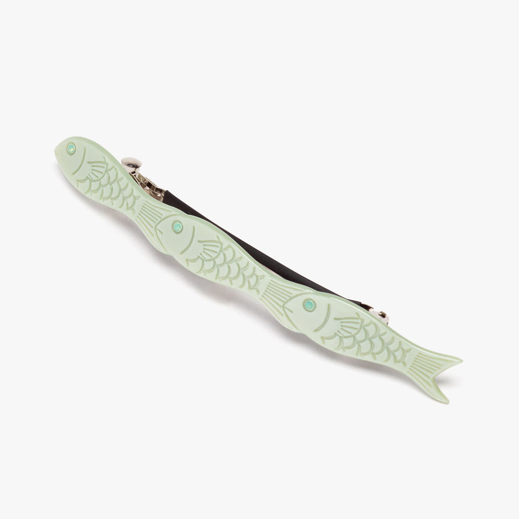 Jade Fish Barrette Clip Green