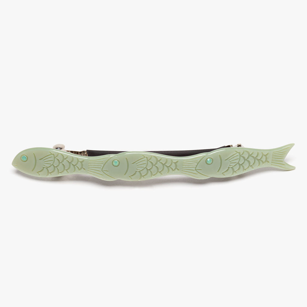 Jade Fish Barrette Clip Green