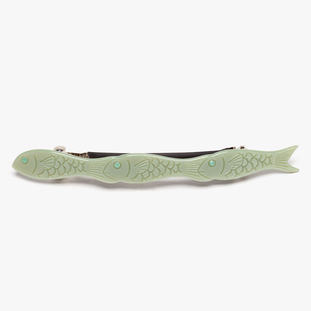 Jade Fish Barrette Clip Green