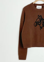 Load image into Gallery viewer, Cashmere Blend Horse Embroidered - Coco/Black
