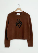 Load image into Gallery viewer, Cashmere Blend Horse Embroidered - Coco/Black
