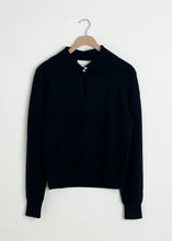 Load image into Gallery viewer, Cashmere Keyhole Polo - Black
