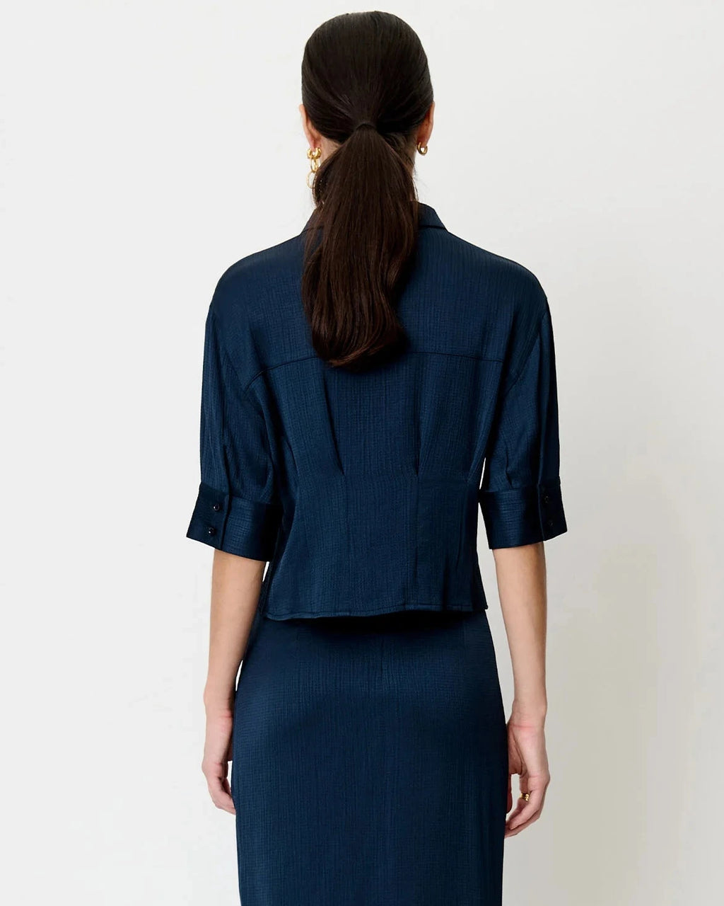 Darcy Cropped Shirt Night Shadow