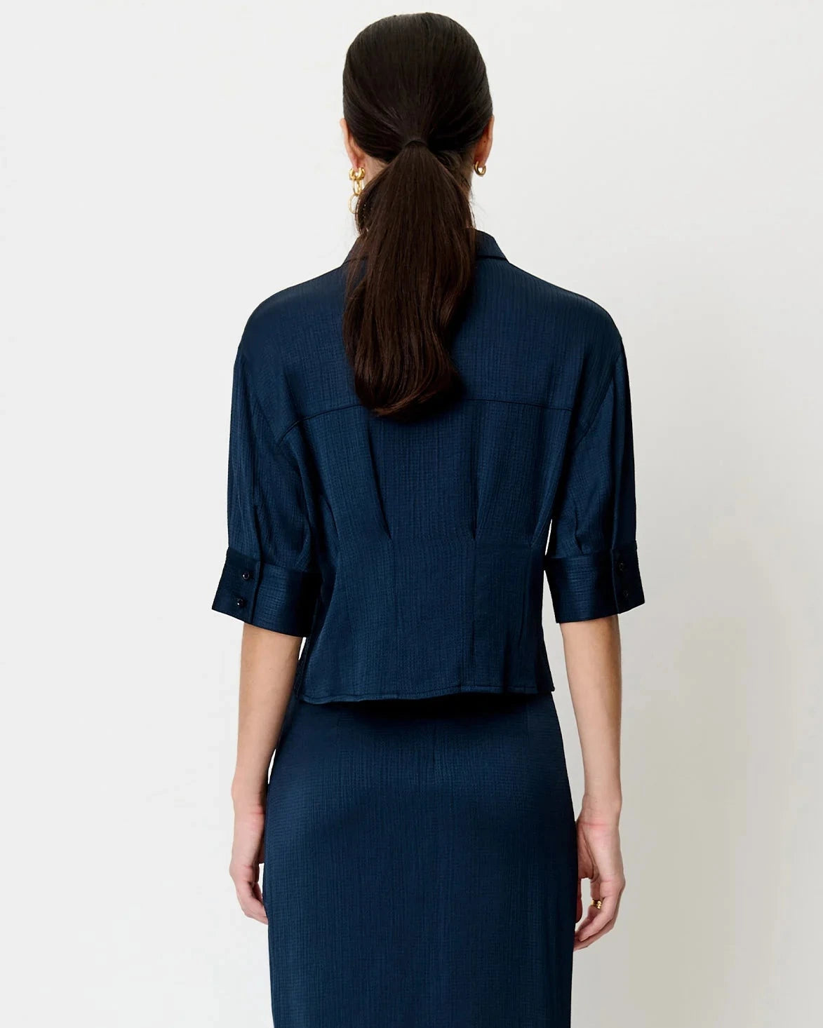 Darcy Cropped Shirt Night Shadow