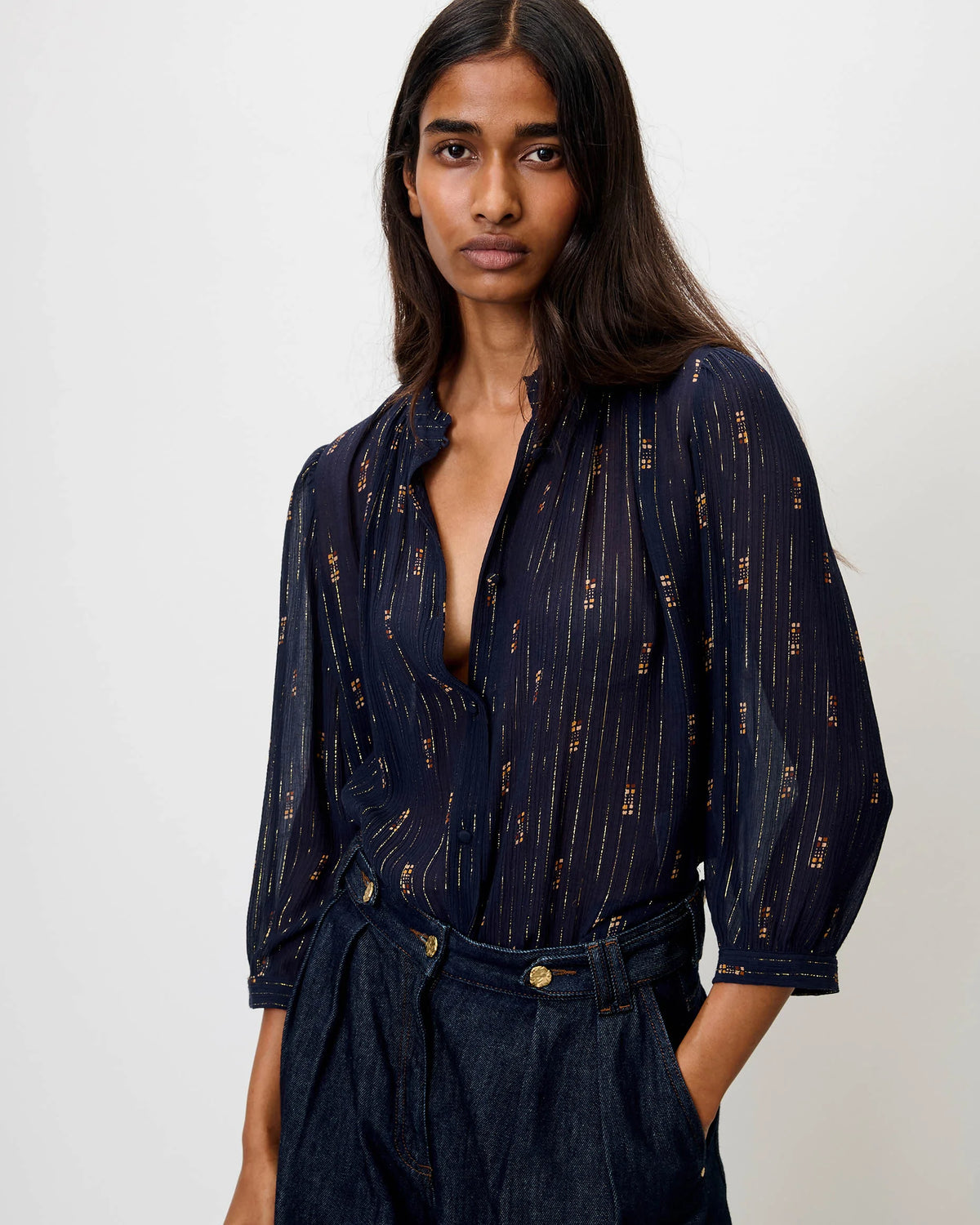 Lylee Blouse Navy Domiu