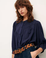 Savi Puff Sleeve Blouse - Indigo