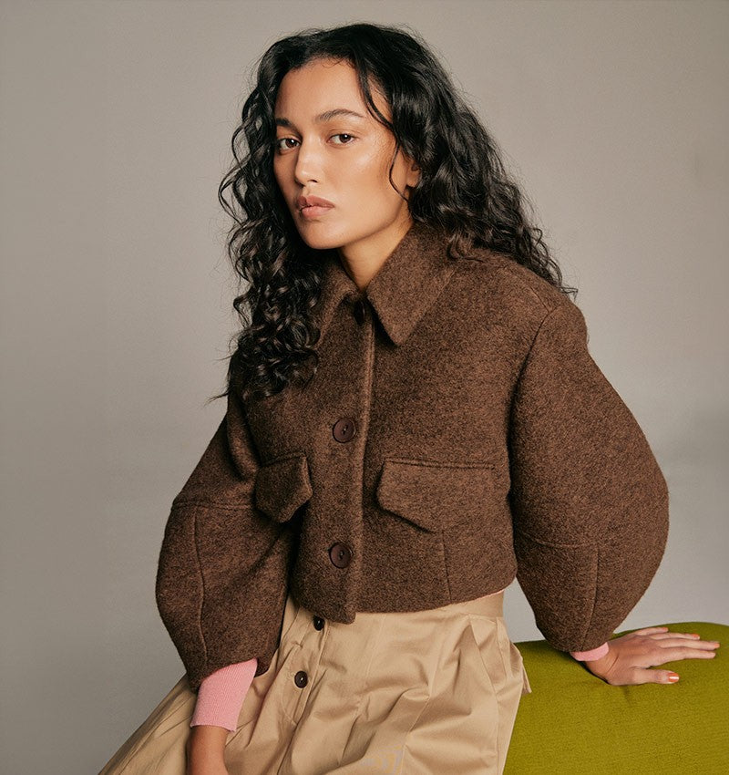 Chanson Cropped Jacket Taupe