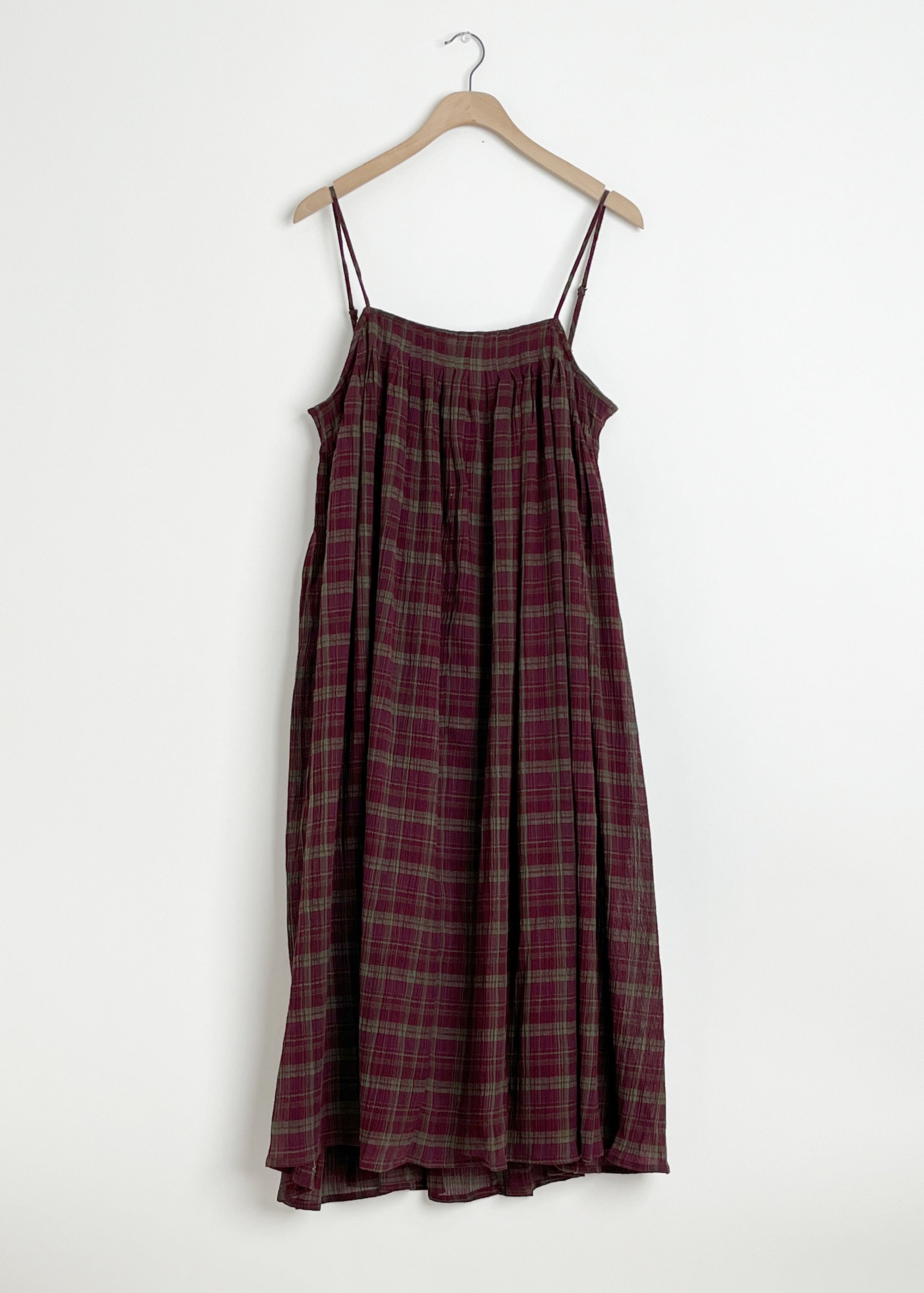Pleated Cami Dress Berry